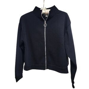 Moral Society Black Zip-Up Jacket/Sweatshirt Women's Size M